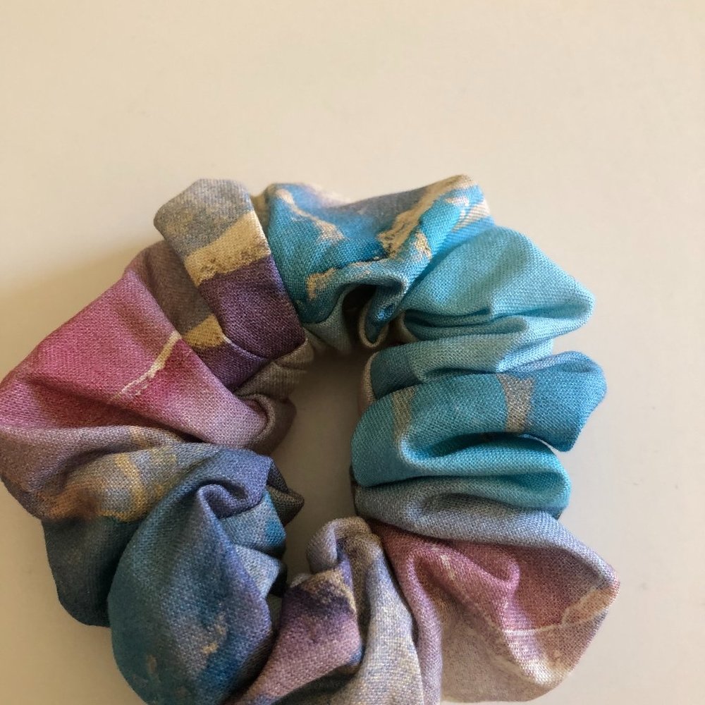 New Handmade Pink and Blue Premium Cotton Scrunchie with Wide Elastic